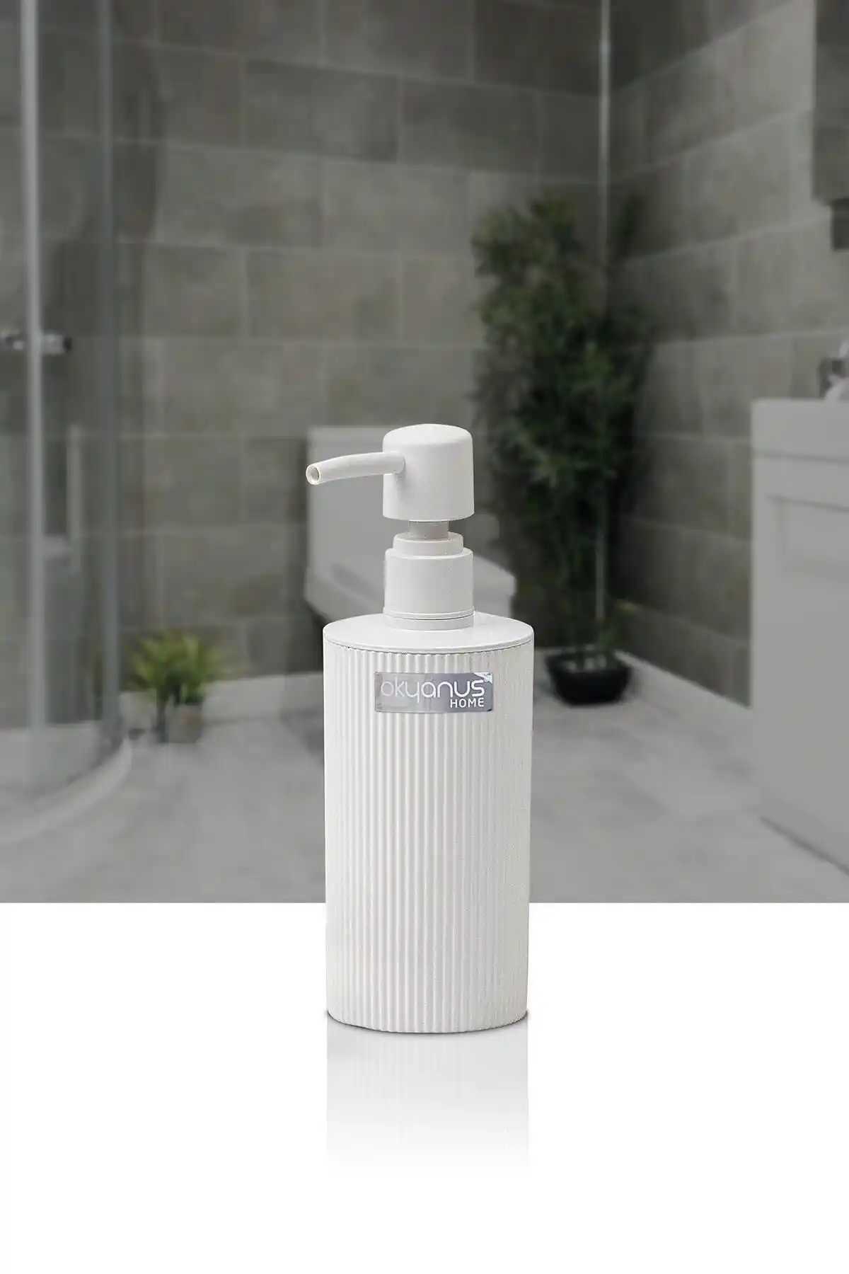 Okyanus Home Mina Beyaz Yuvarlak Sıvı Sabunluk Modern ve Kullanışlı Tasarım