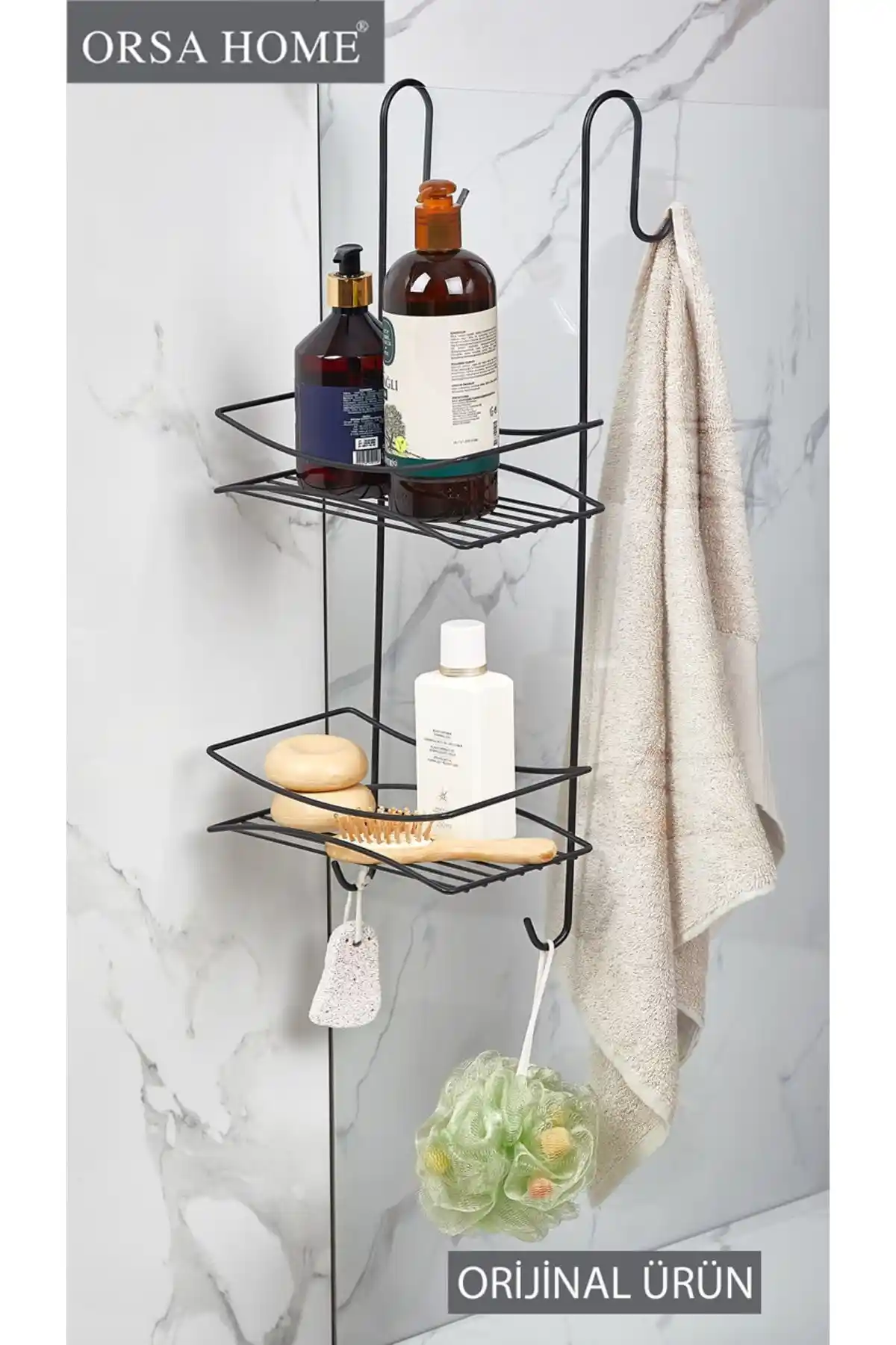 ORSA HOME 945 İki Katlı Askılı Duşakabin Rafı: Çok Yönlü ve Şık Tasarım