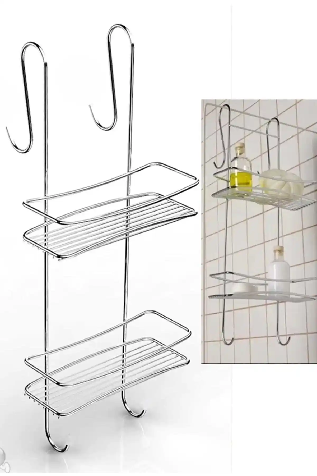 Orsa İki Katlı Duşakabin Rafı - Modern ve Dayanıklı Banyo Depolama Çözümü