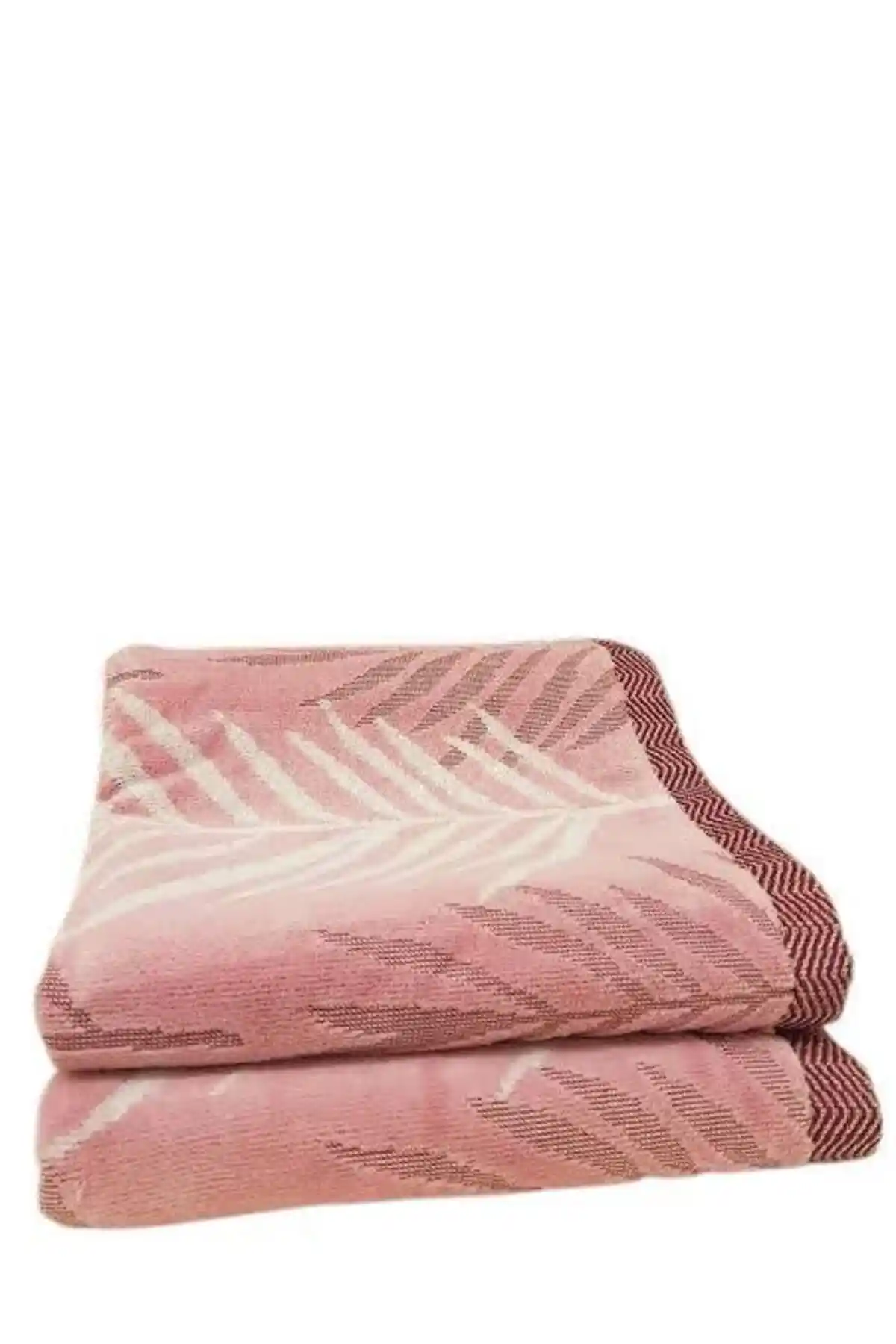 Özdilek Kadife Yaprak Desenli Pembe Yüz Havlusu 50x90 cm Şıklık ve Konfor Bir Arada