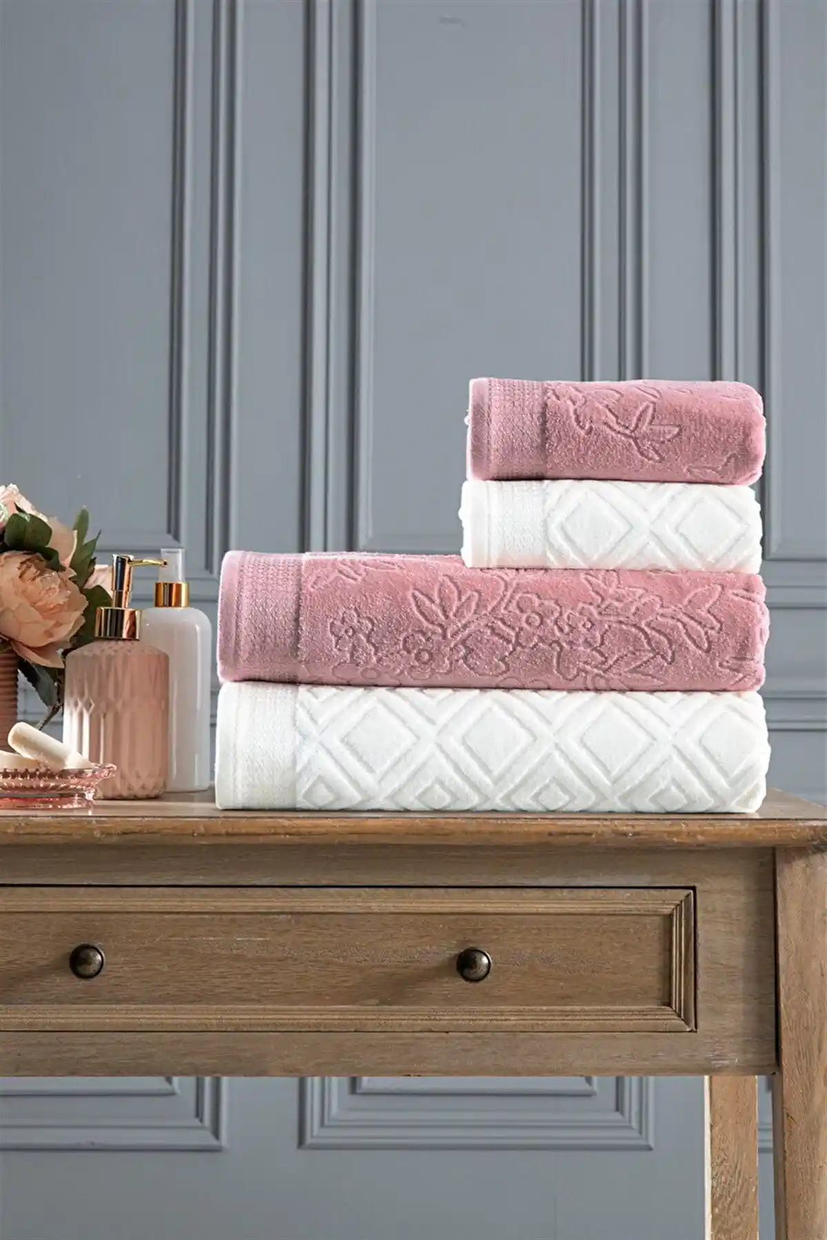 Özdilek Pastoral Best Set Banyo Havlusu Seti 4 Parça Yüksek Emicilik ve Şıklık