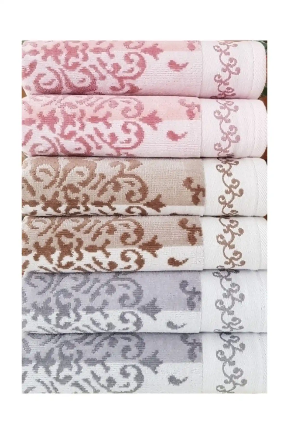 Özdilek Pudra Kahve Gri Emily Havlu Seti – Modern ve Dayanıklı Pamuklu Banyo Aksesuarı