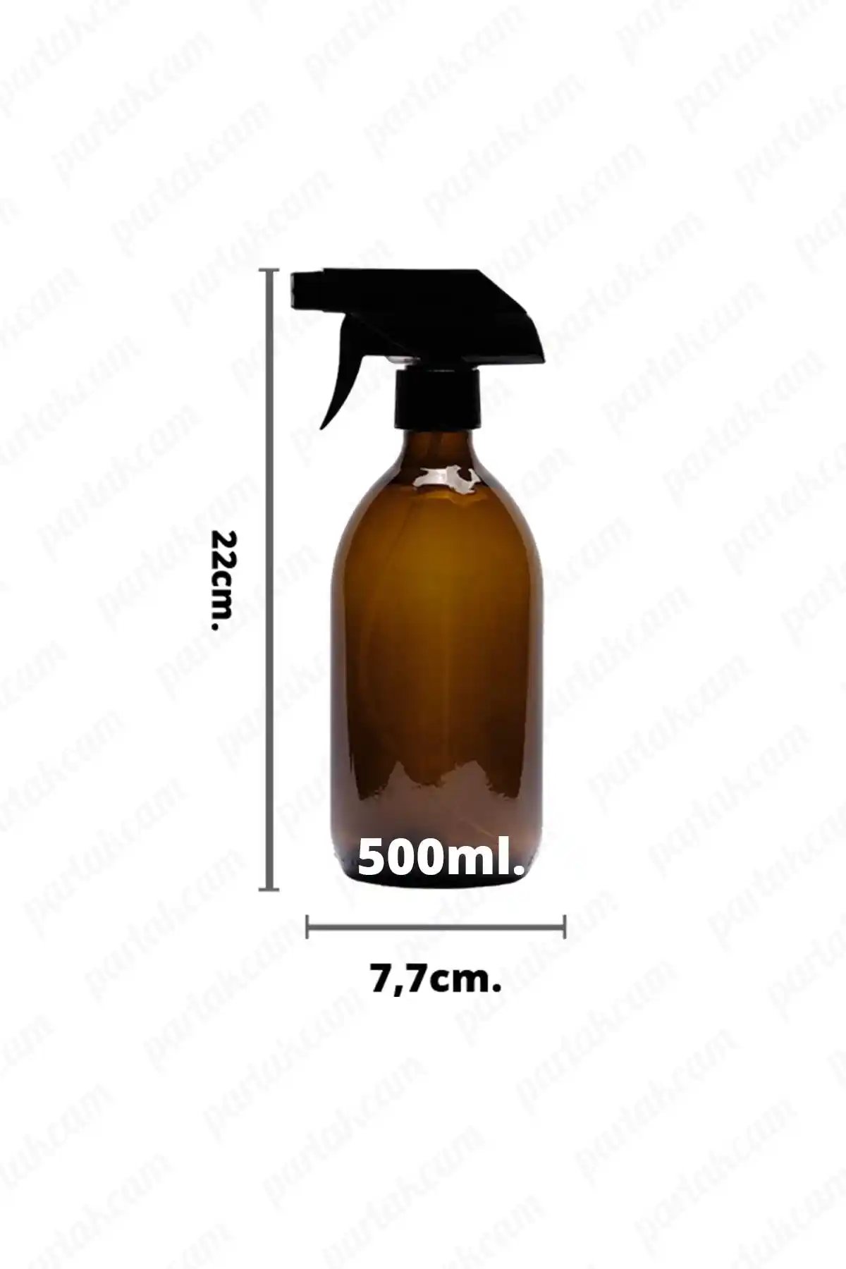Parlakcam 500ml Amber Kahverengi Cam Sprey Şişe Dayanıklı ve Çok Yönlü Kullanım için Uygun