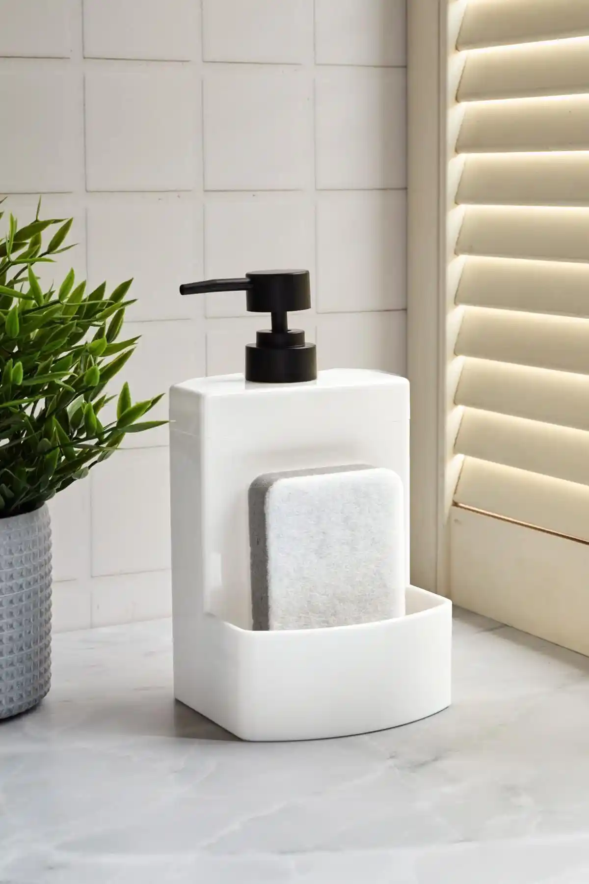 Perotti Barton White Akrilik Sıvı Sabunluk Modern ve Dayanıklı Mutfak ve Banyo Aksesuarı