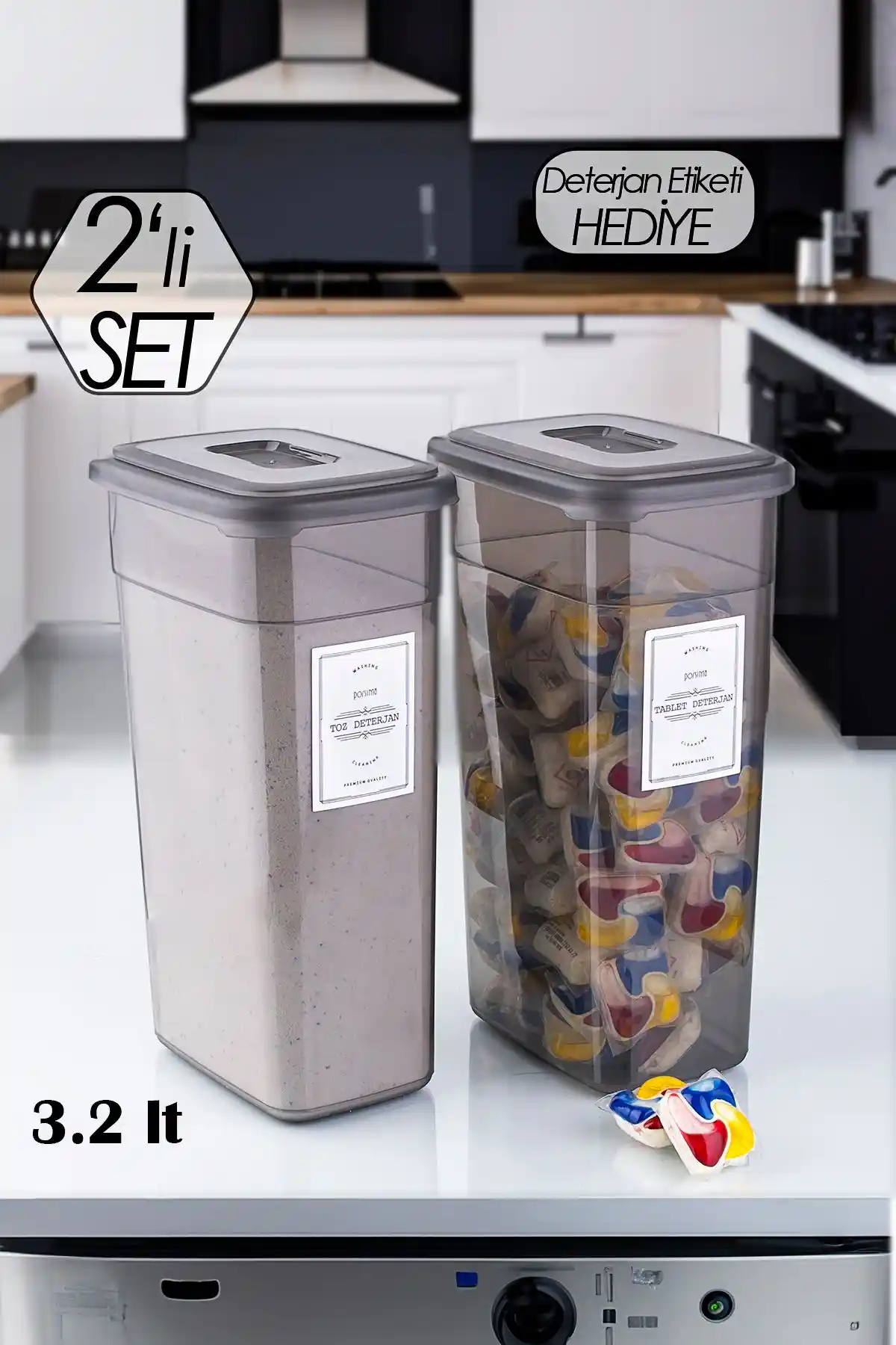 Porsima Diamond Çok Amaçlı Saklama Kabı Seti Temizlik ve Düzen İçin Uygun Çözüm