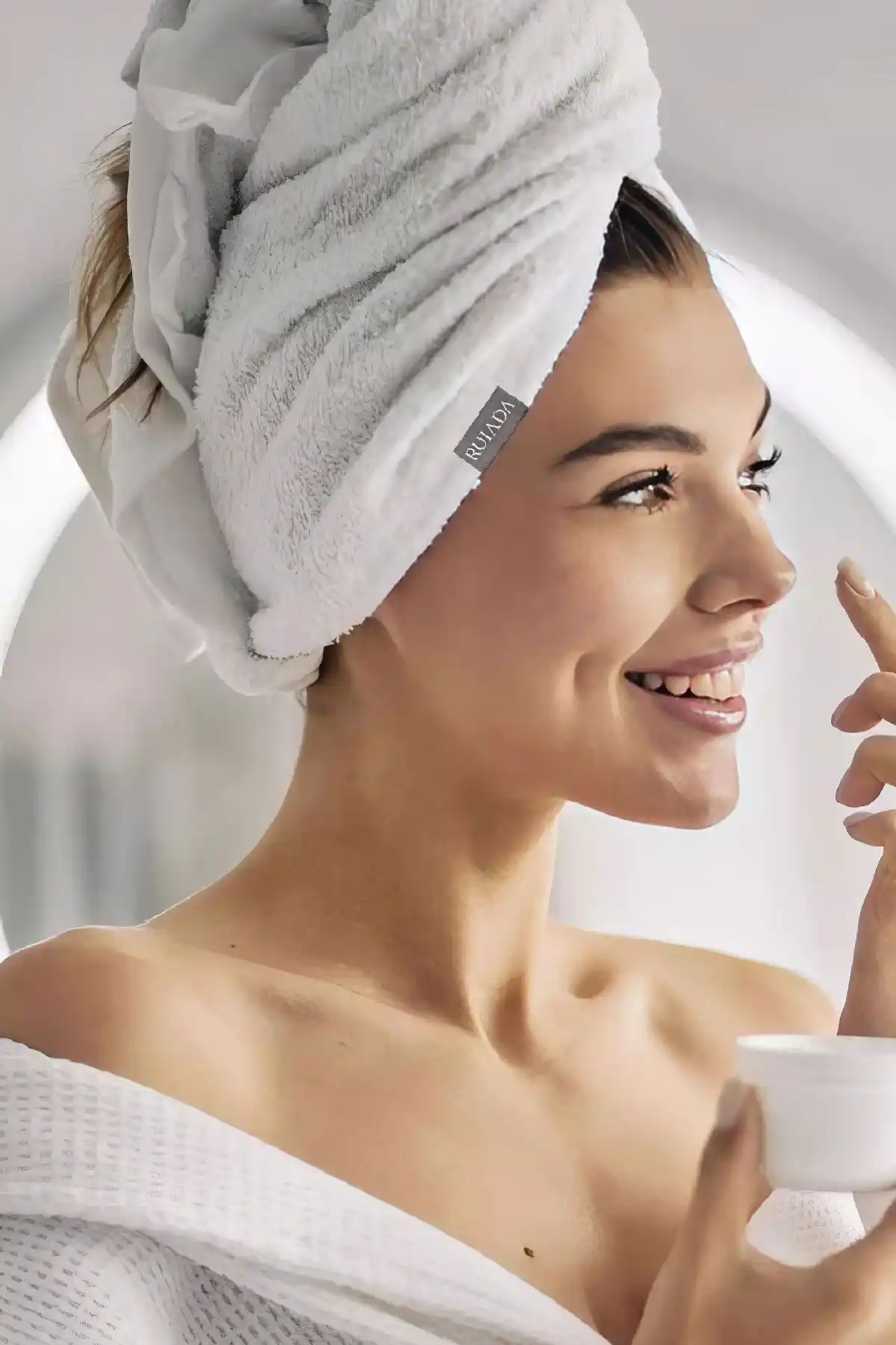 RUIADA %100 Pamuk Saç Kurutma Bonesi Yüksek Emicilik ve Doğal Malzeme Özelliğiyle