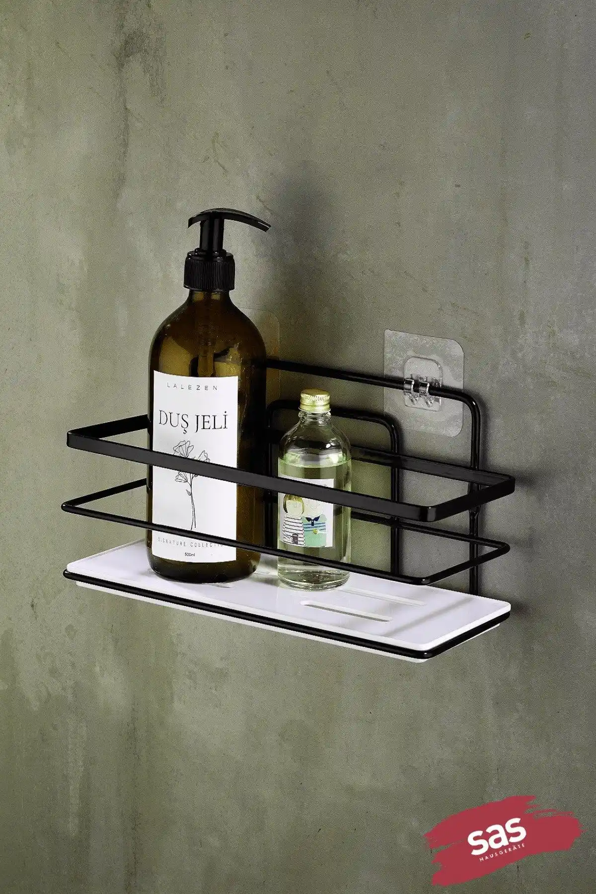 Sas Haus Paslanmaz Metal Yapışkanlı Banyo Rafı Modern ve Ayarlanabilir Tasarım