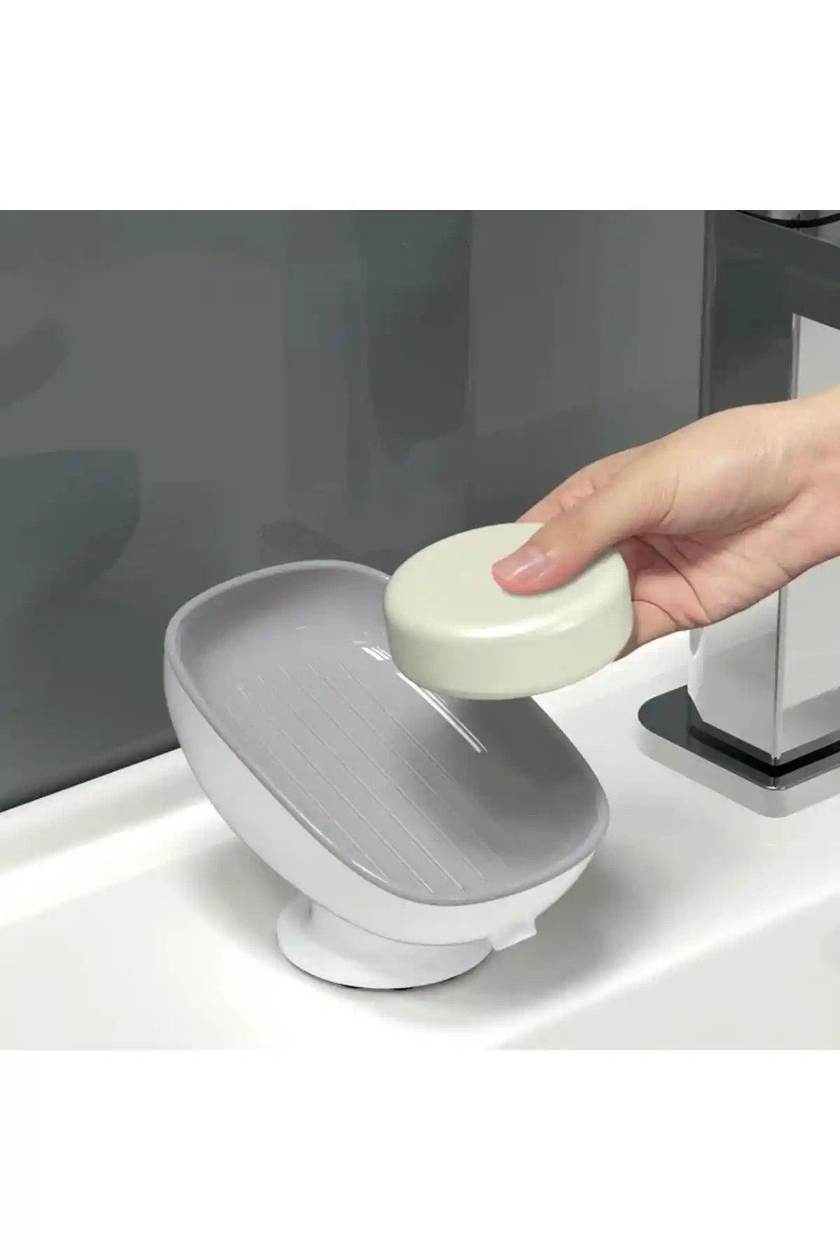 SAVORYHOME Pratik Vantuzlu Su Giderli Sabunluk: Modern ve Dayanıklı Banyo Aksesuarı