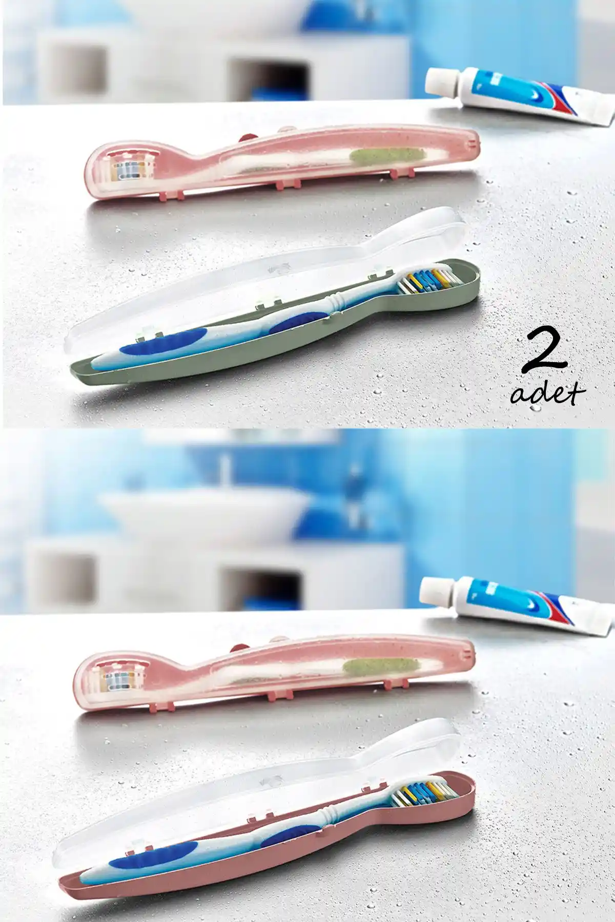 Sekiz8 İki Adet Seyahat Tipi Diş Fırçası Kabı Hijyen ve Pratiklik Sağlar