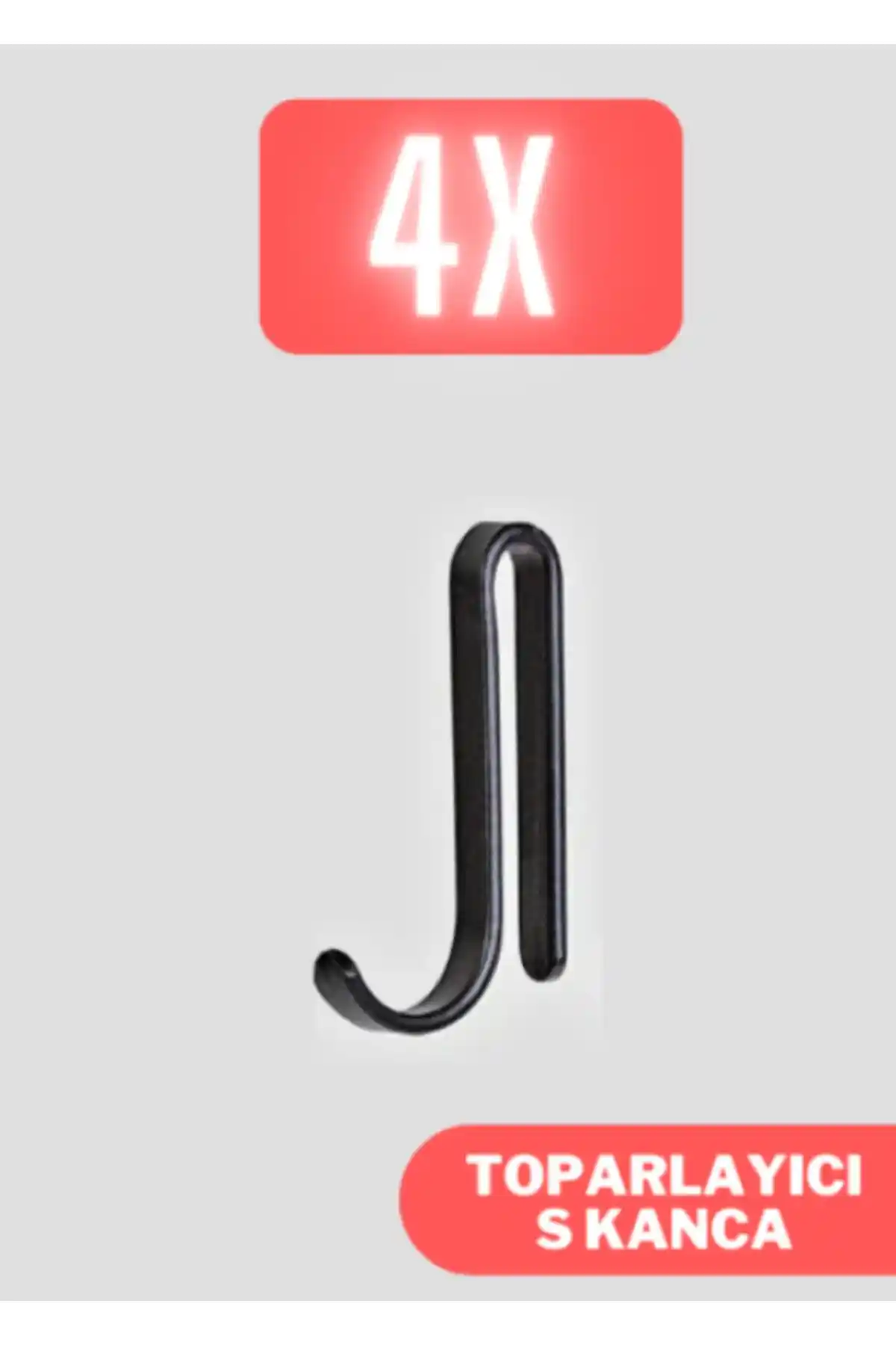 SUNTEL Siyah 4'lü Kanca Seti: Modern ve Dayanıklı Banyo Mutfak Düzenleme Çözümü