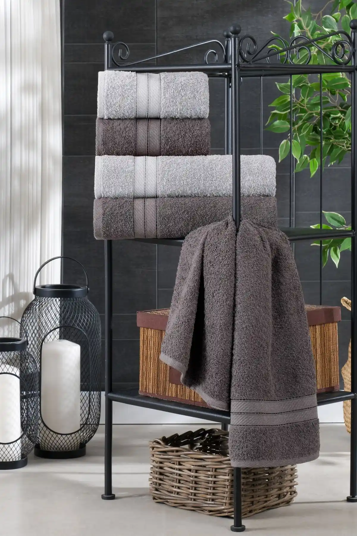 Tabea Home Kai 4'lü Pamuklu Banyo Havlu Seti Modern ve Dayanıklı Tasarım