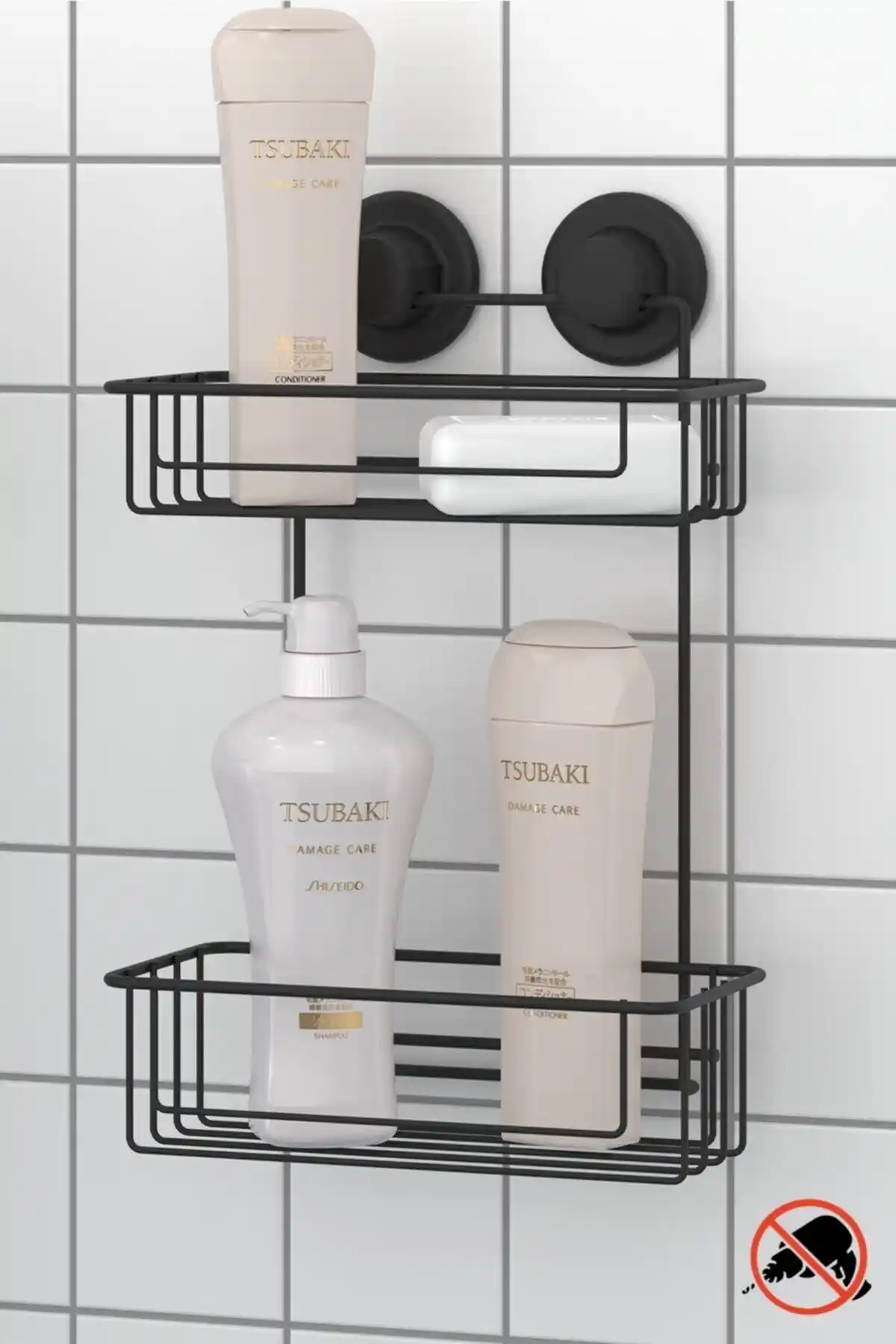 Teknotel DM256 Vakumlu İki Katlı Banyo Rafı Modern ve Kolay Montajlı Tasarım