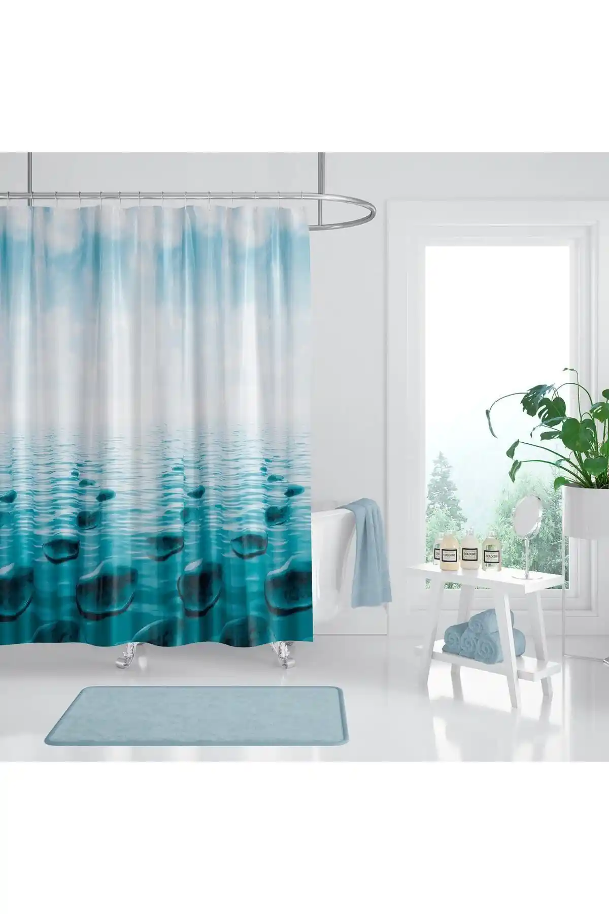 Tropikhome Duş Perdesi Seti: Modern ve Şık Banyo Tasarımı İçin Ideal Çözüm