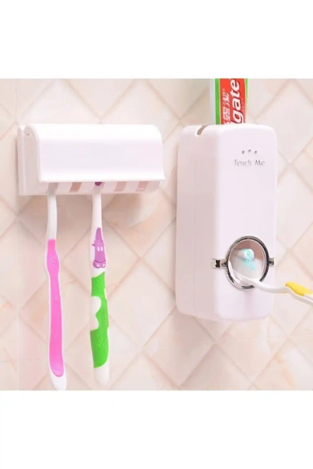 TuranHome Diş Macunu Sıkıcı ve Fırçalık Seti: Pratik ve Modern Banyo Düzeni Çözümü