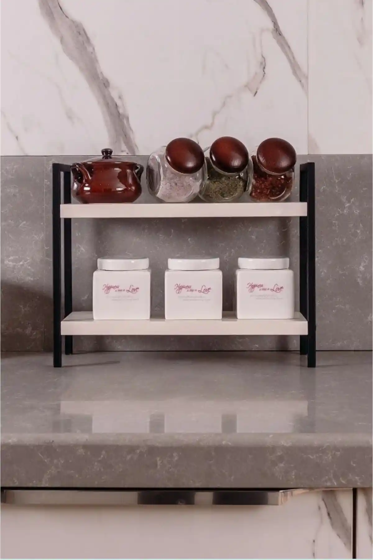 Valör Tasarım Masaüstü Rafı Modern ve Dayanıklı Mutfak ile Banyo Düzenleyicisi