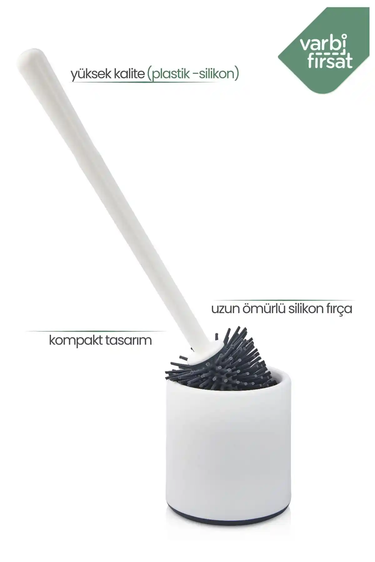 Varbifırsat Antibakteriyel Silikon Uçlu Tuvalet Fırçası Seti Hijyen ve Kullanım Kolaylığı Sağlar