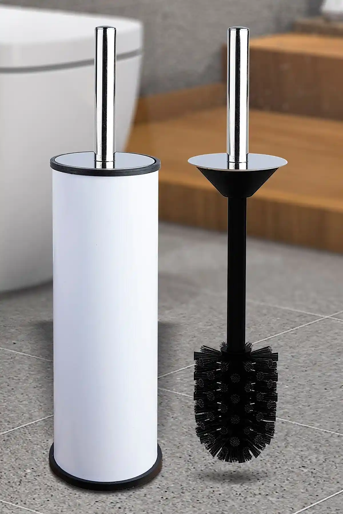 Vipgross Beyaz WC Klozet Fırçası Modern Tasarım ve Dayanıklı Malzeme Özellikleriyle