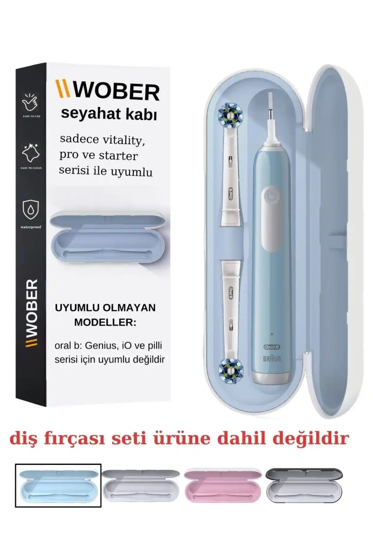 Wober Oral-B Uyumlu Şarjlı Diş Fırçası Koruma Kabı Günlük ve Seyahat Kullanımı İçin
