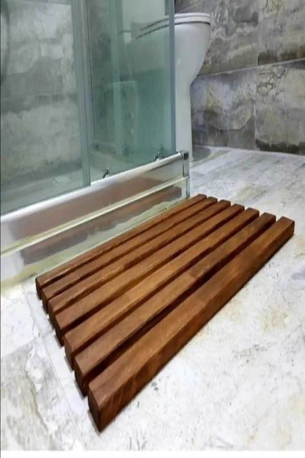 Yılrım's Home Ahşap Banyo Paspası: Doğal ve Şık Tasarım ile Güvenli Kullanım