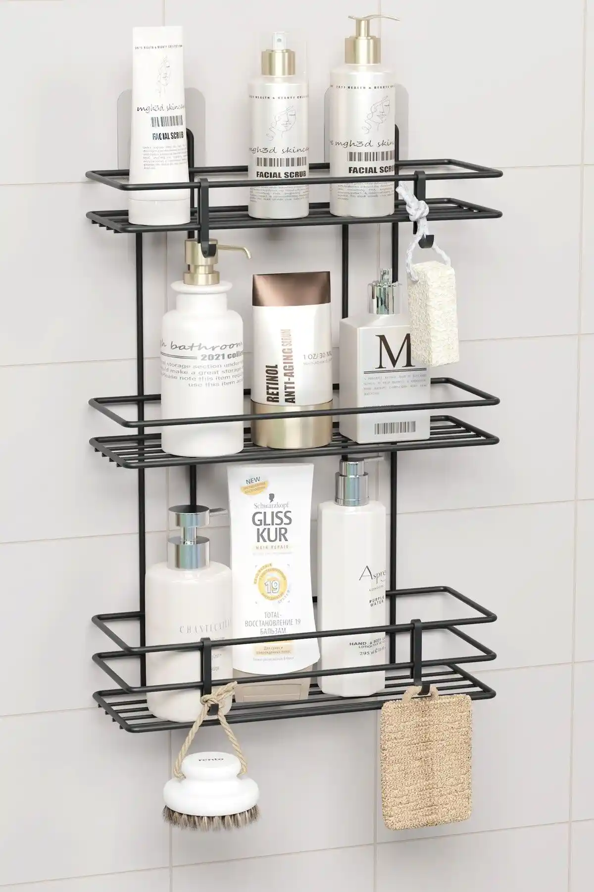 Zabata 3 Katlı Paslanmaz Metal Banyo Rafı Modern ve Dayanıklı Tasarım