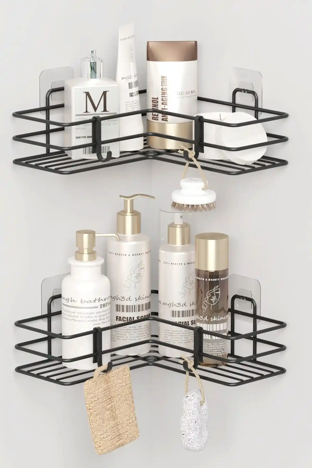 Zabata Siyah Metal Çiftli Banyo Köşeliği: Dayanıklı ve Estetik Duvar Düzenlemesi