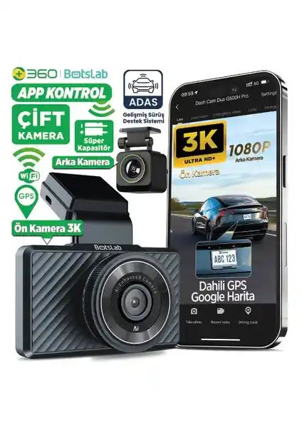 360 Botslab G500H Pro ADAS: Gelişmiş Araç İçi Güvenlik ve Kayıt Çözümü