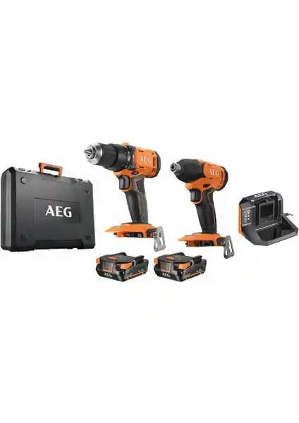 AEG JP18I2-202C Brushed Twin Pack: Yüksek Performans ve Dayanıklılık İçin Güçlü Matkap Seti