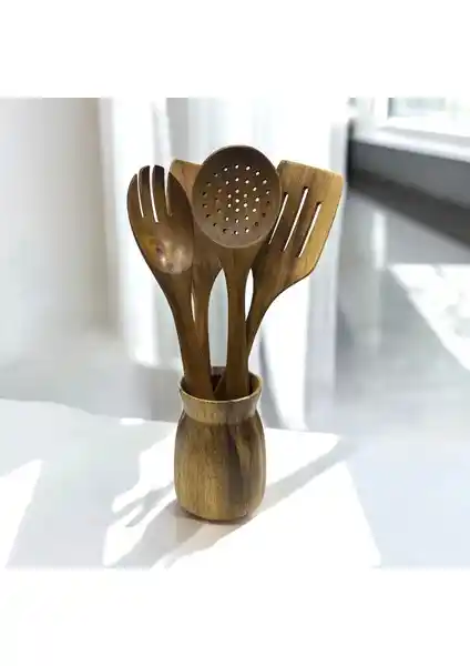 Akasya Tezgah Üstü Kaşık Seti 11610 ile Şık ve Fonksiyonel Mutfak Düzeni