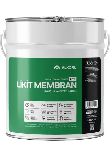 Alkoru 15 kg Lite Likit Membran: Su Yalıtımında Yenilikçi ve Dayanıklı Çözüm