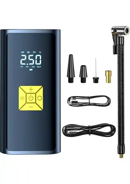 Ally ST-9620B Dijital LED Işıklı Taşınabilir Şarjlı Araç Lastik Hava Şişirme Pompası