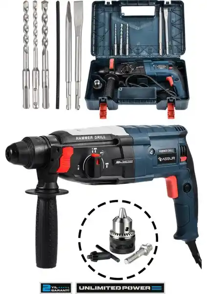 Assur 850W Metal Şanzıman Darbeli Matkap: Güçlü ve Dayanıklı Tadilat ve İnşaat Aracı