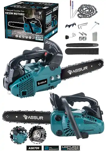 Assur Plus 25cc Portatif Mini Benzinli Testere ile Bahçe ve Odun Kesiminde Yüksek Performans