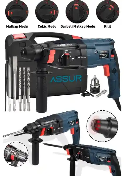 Assur Profesyonel Metal Şanzıman Kırıcı Delici Hilti Darbeli Matkap Özellikleri ve Kullanım Alanları