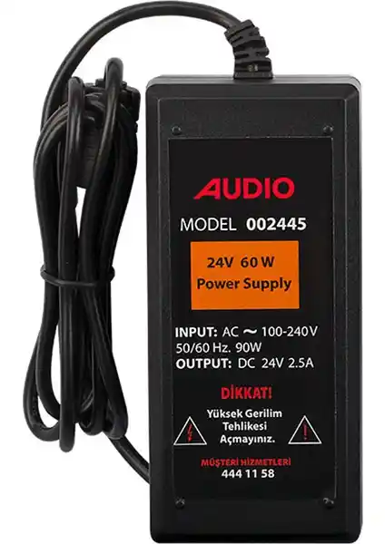 AUDIO 002445 Güç Kaynağı 24V 60 Watt Güç ve Güvenilirlik Sunar