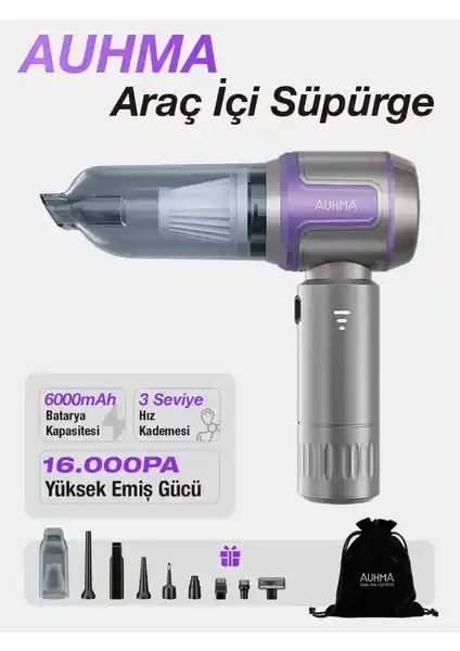 Auhma AHV-09 Kablosuz Çok Fonksiyonlu El Süpürgesi: Güçlü Temizlik ve Pratik Kullanım