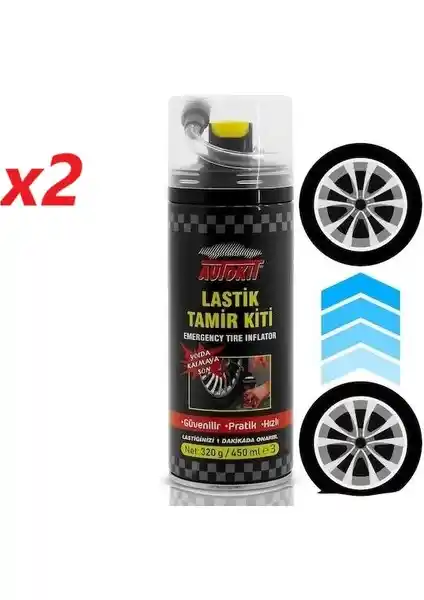 Autokit 2 Adet Lastik Tamir Köpüğü Sprey Kiti: Güvenilir ve Pratik Çözüm
