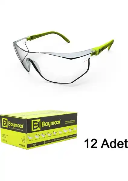 Baymax S-400 Standart Şeffaf İş Güvenliği Koruyucu Gözlükleri ve Özellikleri
