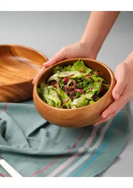 Bella Akasya Kase 22 cm doğal el işçiliği, dayanıklı ve şık tasarım