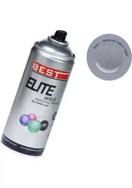 Best Elite Metal Gri 9006 Akrilik Sprey Boya 400 ml ile Profesyonel Metal Boyama Çözümleri