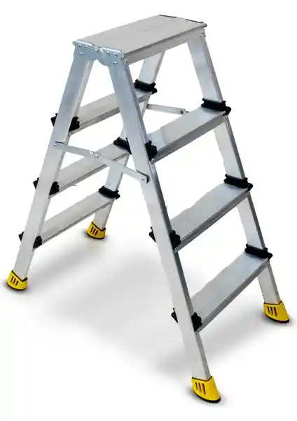 Beykon 4+4 Gold Çift Çıkışlı Alüminyum Merdiven Güçlü ve Şık Tasarımıyla Kullanım Kolaylığı Sağlar