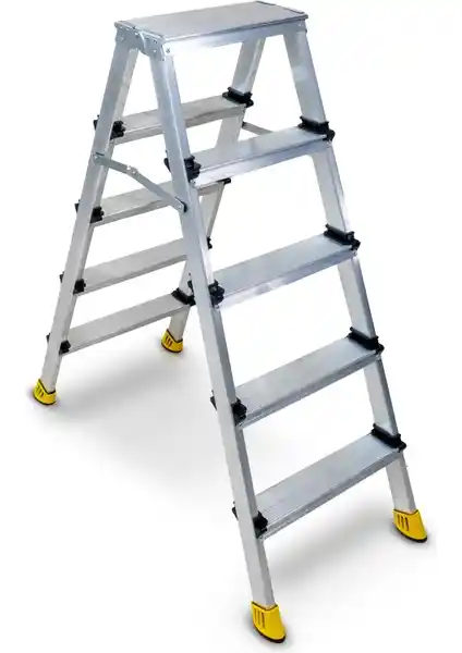 Beykon 5+5 Gold Çift Çıkışlı Alüminyum Merdiven: Dayanıklı ve Çok Yönlü Kullanım İçin Ideal