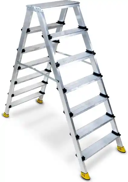 Beykon 7+7 Gold Çift Taraflı Alüminyum Merdiven Güçlü ve Estetik Tasarımıyla Kullanım Kolaylığı