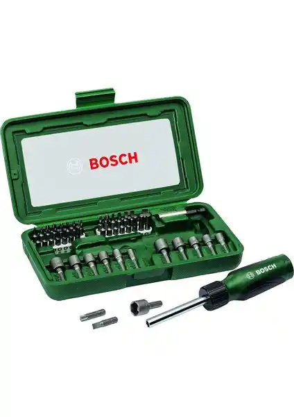 Bosch 46 Parça Cırcırlı Tornavida Bits Uç Lokma Vidalama Seti Profesyonel ve Hobi Kullanımı İçin