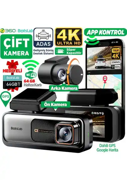 Botslab 360+ G980H Pro ADAS Araç İçi Güvenlik ve Kayıt Çözümü Özellikleri ve Performansı