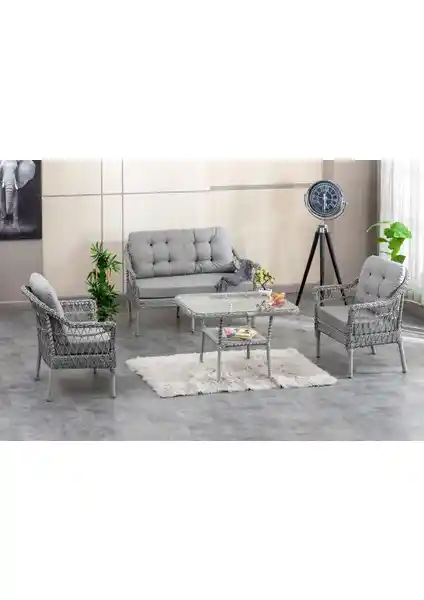 Btk Concept Milas 2'li Bahçe ve Balkon Takımı Şık ve Dayanıklı Dış Mekan Mobilyası