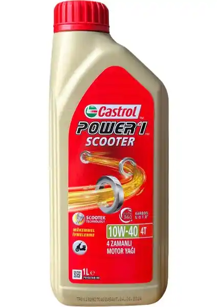 Castrol Power 1 Scooter 4T 10W-40: Yüksek Performans ve Koruma Sunan Motor Yağı