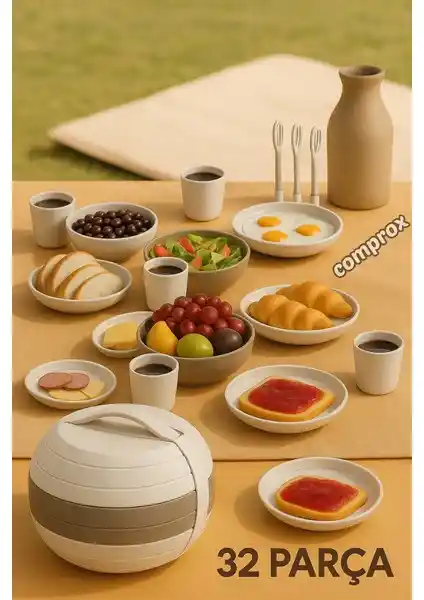 Comprox 32 Parça Piknik Seti: Pratik ve Şık Kamp ve Piknik Ekipmanı