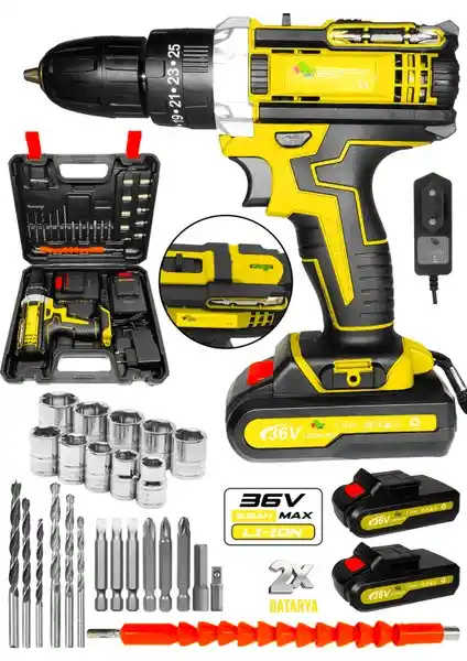 Daflong 36 V Su Terazili Çelik Gövde Şarjlı Darbeli Matkap ve Uç Seti Ürün İncelemesi