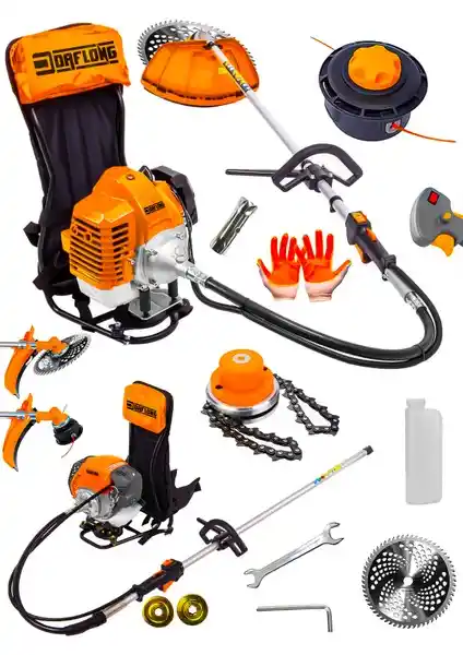 Daflong Ultra Garden Sırt Tipi Benzinli Ot Çalı Tırpanı Profesyonel Bahçe ve Tarla Bakımı İçin