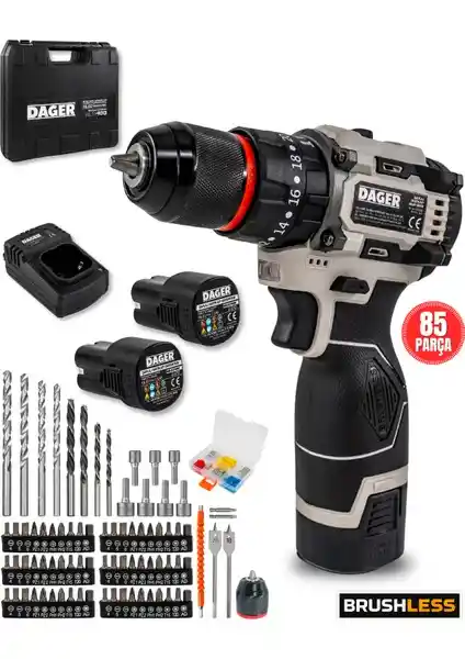 Dager BOLT 16.8V Kömürsüz Darbeli Şarjlı Matkap Seti Performans ve Çok Yönlülük Sunar